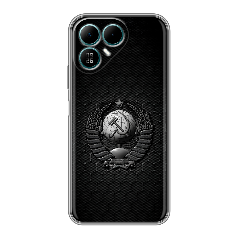 Силиконовый чехол на Tecno Pova 8 с принтом Герб Флаг СССР Силиконовый чехол на Tecno Pova 8 с принтом Герб Флаг СССР