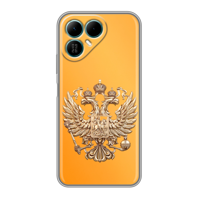 Силиконовый чехол на Tecno Pova 8 с принтом Герб Флаг России Силиконовый чехол на Tecno Pova 8 с принтом Герб Флаг России