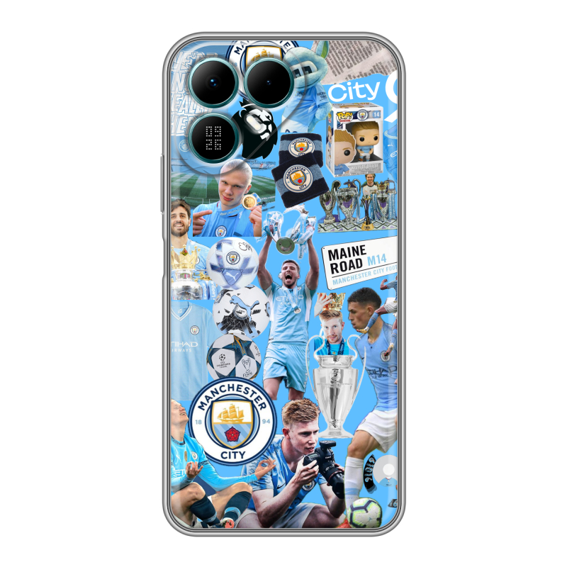 Силиконовый чехол на Tecno Pova 8 с принтом Man City Манчестер Сити Силиконовый чехол на Tecno Pova 8 с принтом Man City Манчестер Сити