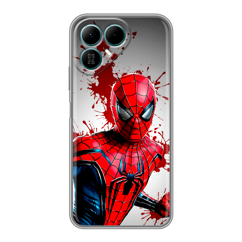 Силиконовый чехол на Tecno Pova 8 с принтом Spiderman Человек паук Силиконовый чехол на Tecno Pova 8 с принтом Spiderman Человек паук