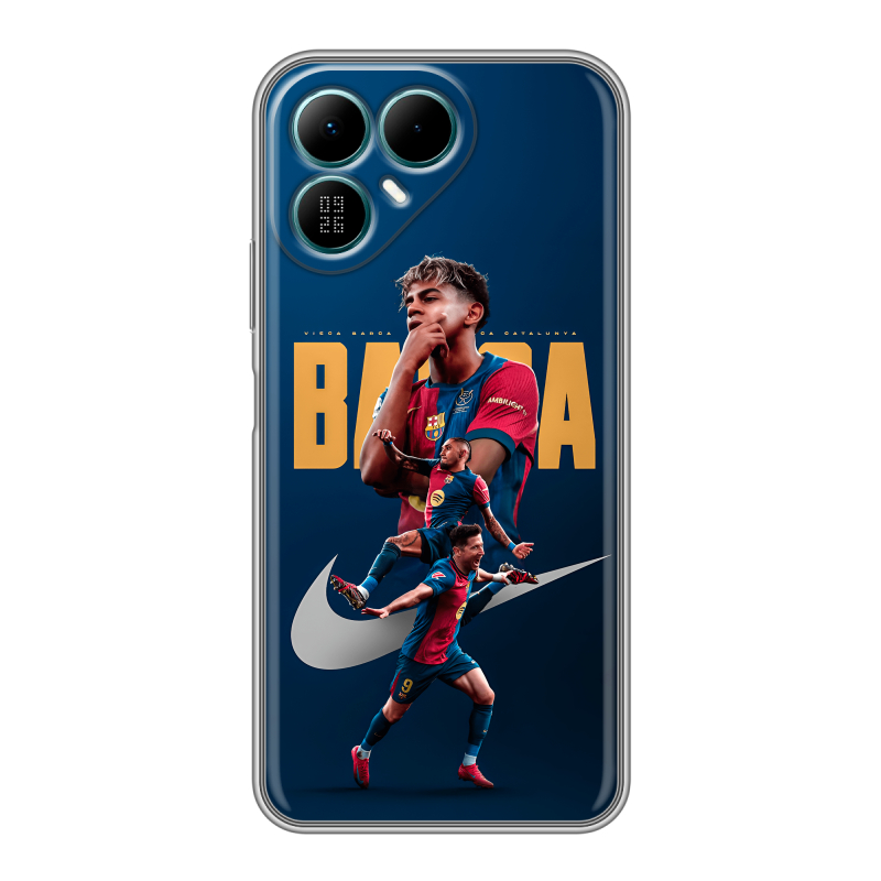 Силиконовый чехол на Tecno Pova 8 с принтом Барселона Barca Yamal Силиконовый чехол на Tecno Pova 8 с принтом Барселона Barca Yamal