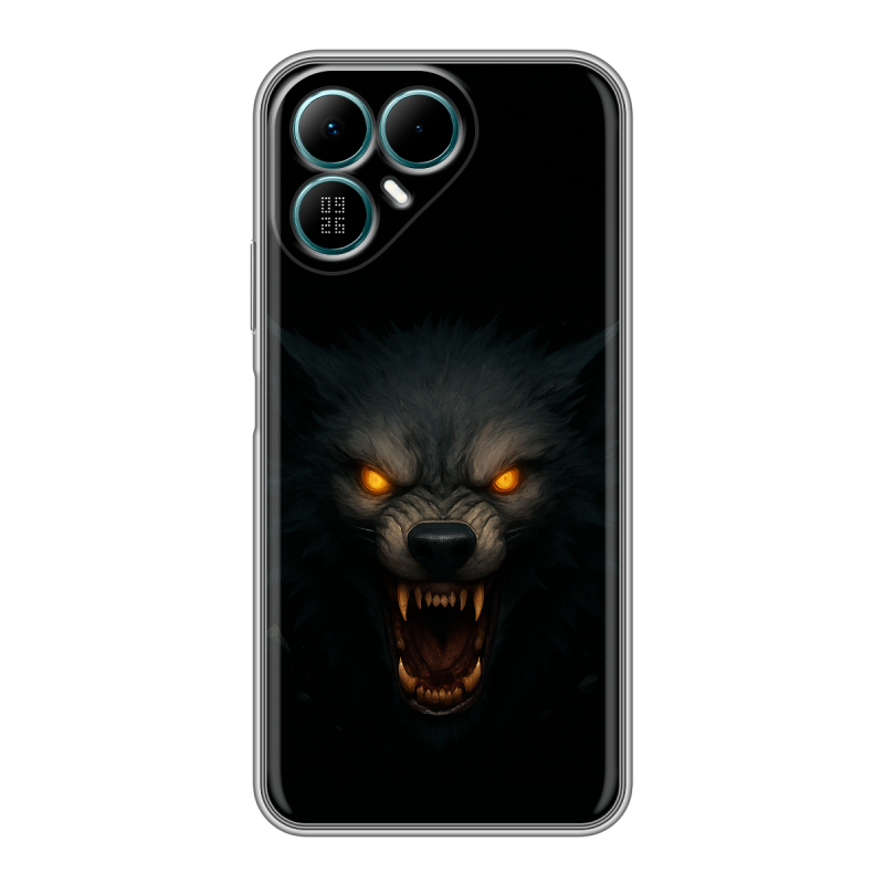 Силиконовый чехол на Tecno Pova 8 с принтом Волк Силиконовый чехол на Tecno Pova 8 с принтом Волк