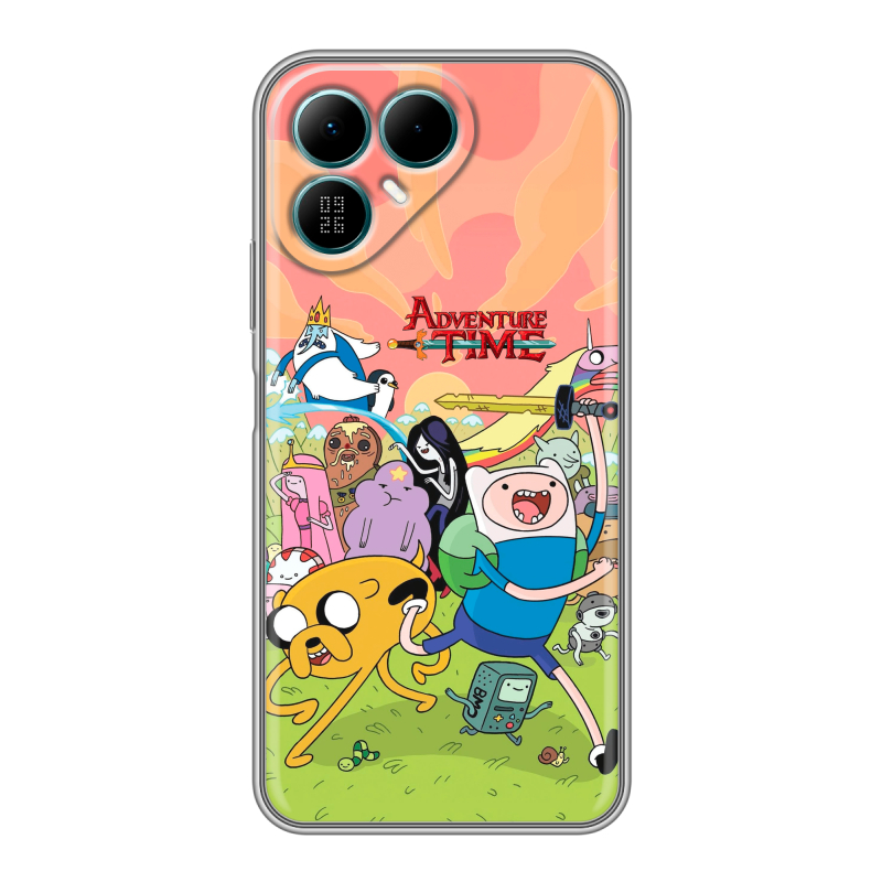 Силиконовый чехол на Tecno Pova 8 с принтом Adventure time Время приключений Силиконовый чехол на Tecno Pova 8 с принтом Adventure time Время приключений