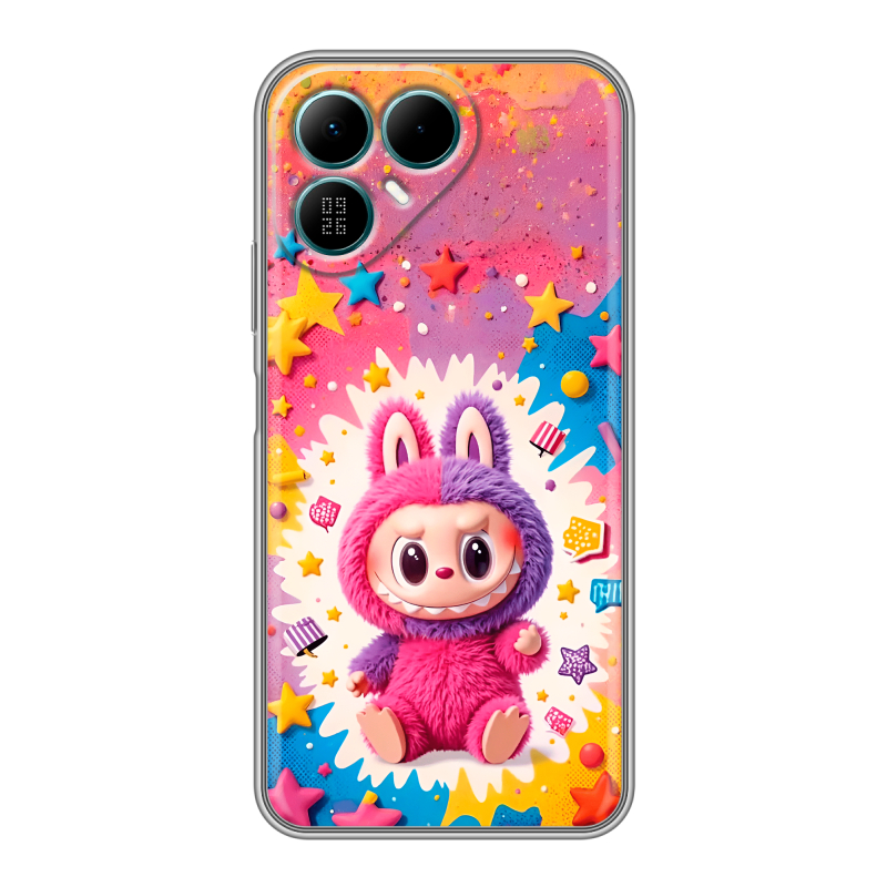 Силиконовый чехол на Tecno Pova 8 с принтом Labubu Лабубу Силиконовый чехол на Tecno Pova 8 с принтом Labubu Лабубу