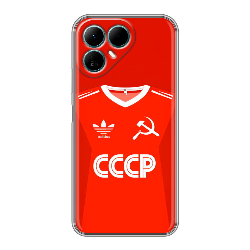 Силиконовый чехол на Tecno Pova 8 с принтом Флаг Герб СССР Силиконовый чехол на Tecno Pova 8 с принтом Флаг Герб СССР