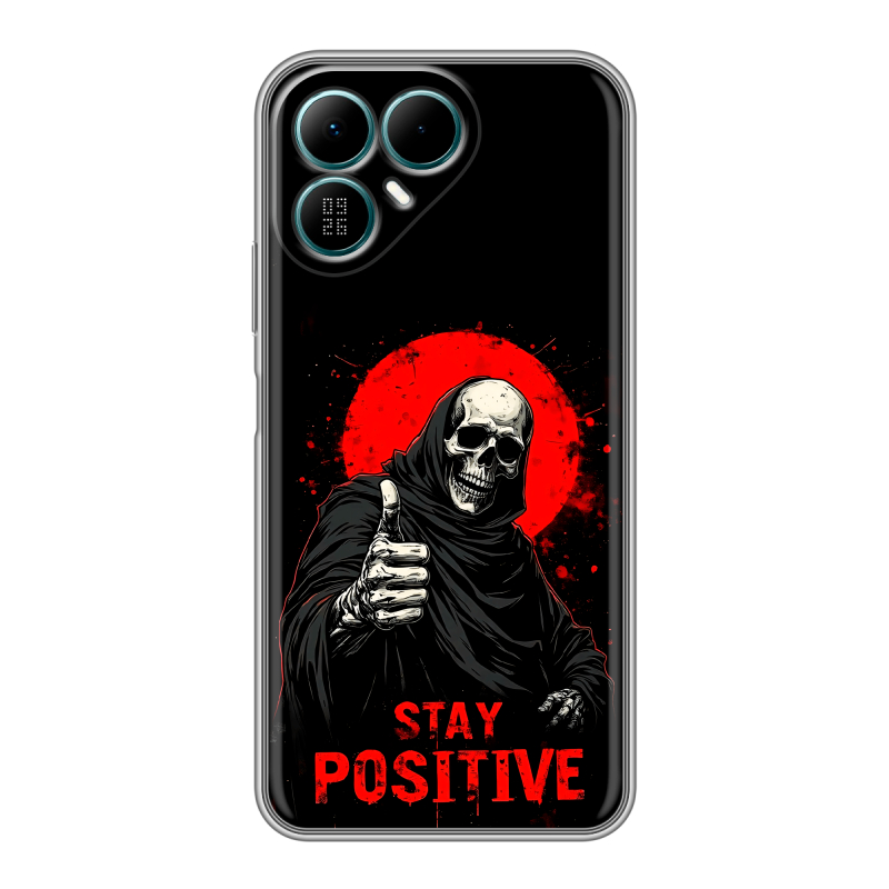 Силиконовый чехол на Tecno Pova 8 с принтом смешной скелет Силиконовый чехол на Tecno Pova 8 с принтом смешной скелет