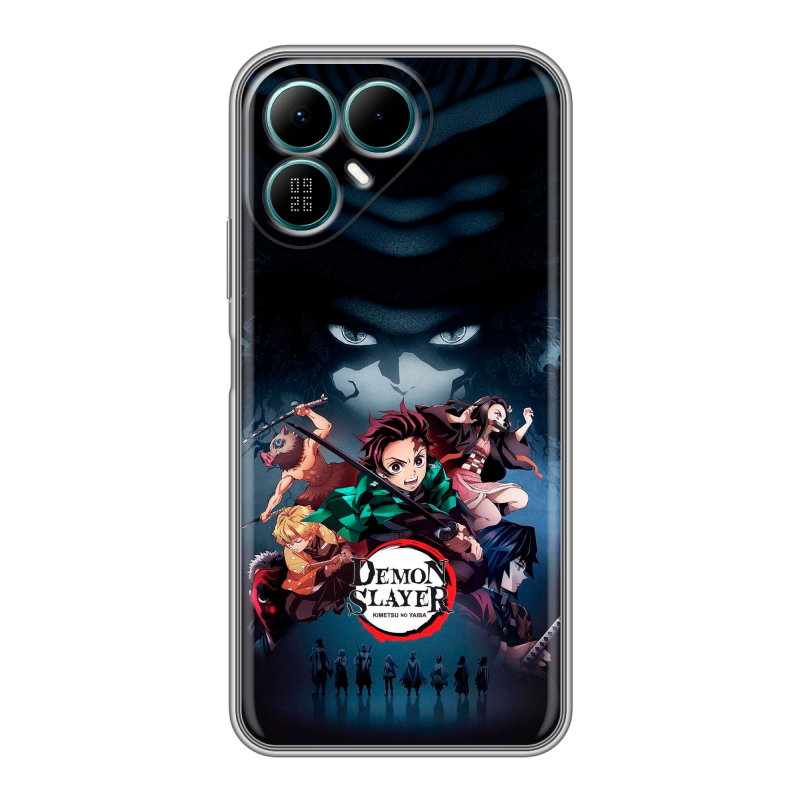 Силиконовый чехол на Tecno Pova 8 с принтом Demon Slayer Клинок рассекающий демонов Силиконовый чехол на Tecno Pova 8 с принтом Demon Slayer Клинок рассекающий демонов