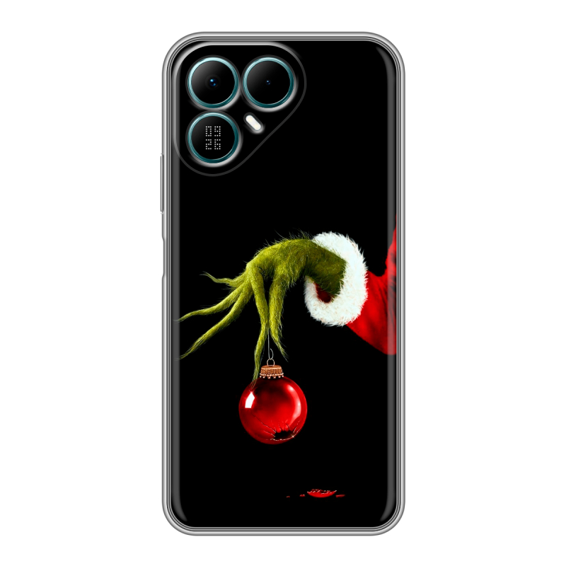 Силиконовый чехол на Tecno Pova 8 с принтом Новый год Гринч Силиконовый чехол на Tecno Pova 8 с принтом Новый год Гринч