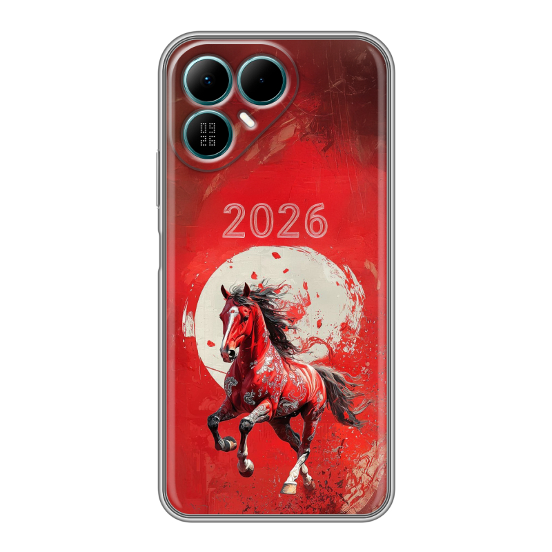 Силиконовый чехол на Tecno Pova 8 с принтом Новый год Силиконовый чехол на Tecno Pova 8 с принтом Новый год