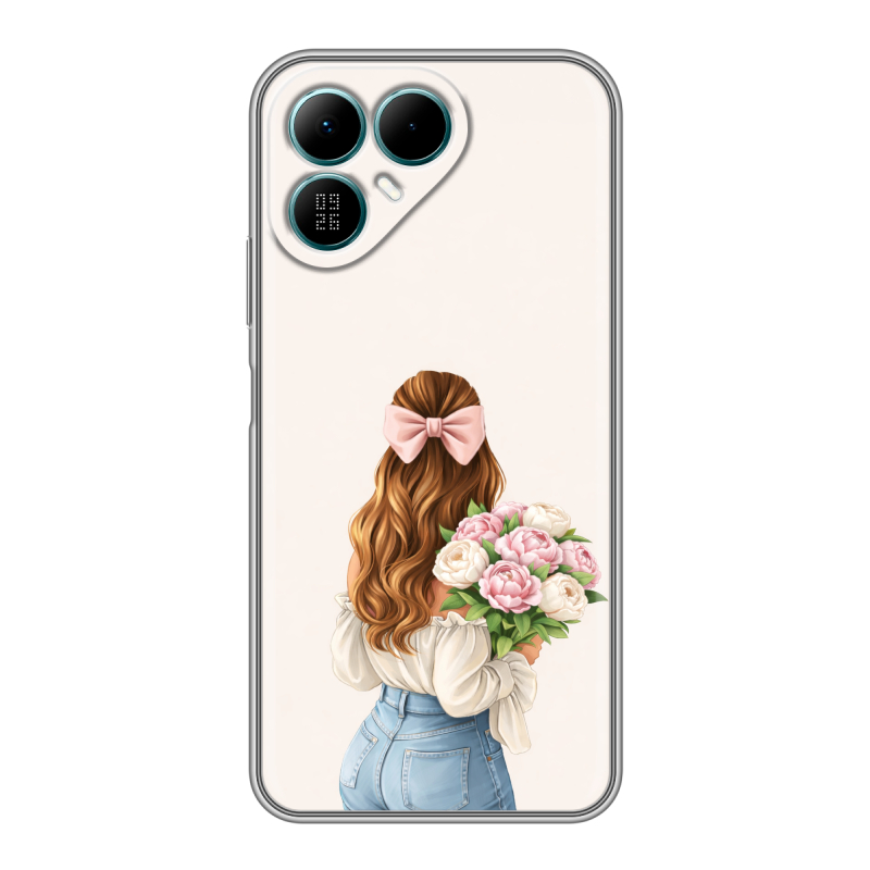 Силиконовый чехол на Tecno Pova 8 с принтом женский Силиконовый чехол на Tecno Pova 8 с принтом женский