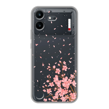 Силиконовый чехол на Nothing Phone (4b) с принтом Ветка сакуры