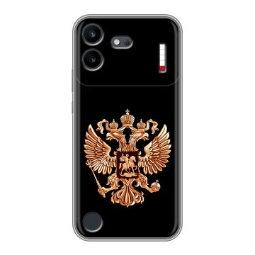 Силиконовый чехол на Nothing Phone (4b) с принтом Герб России золотой Силиконовый чехол на Nothing Phone (4b) с принтом Герб России золотой