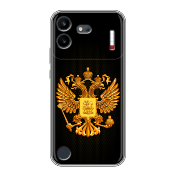 Силиконовый чехол на Nothing Phone (4b) с принтом Герб России желтый