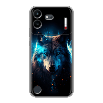 Силиконовый чехол на Nothing Phone (4b) с принтом Волк ночной