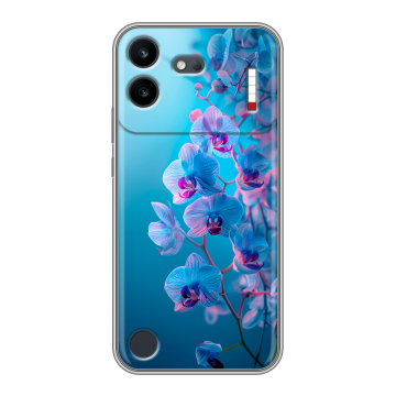Силиконовый чехол на Nothing Phone (4b) с принтом голубые орхидеи