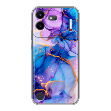 Силиконовый чехол на Nothing Phone (4b) с принтом синий мрамор
