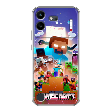 Силиконовый чехол на Nothing Phone (4b) с принтом Майнкрафт Minecraft Силиконовый чехол на Nothing Phone (4b) с принтом Майнкрафт Minecraft