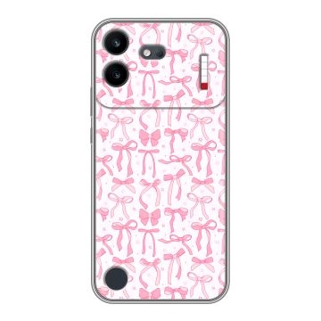 Силиконовый чехол на Nothing Phone (4b) с принтом Розовые бантики Силиконовый чехол на Nothing Phone (4b) с принтом Розовые бантики