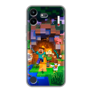 Силиконовый чехол на Nothing Phone (4b) с принтом Майнкрафт Minecraft Силиконовый чехол на Nothing Phone (4b) с принтом Майнкрафт Minecraft