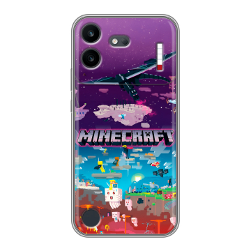 Силиконовый чехол на Nothing Phone (4b) с принтом Майнкрафт Minecraft