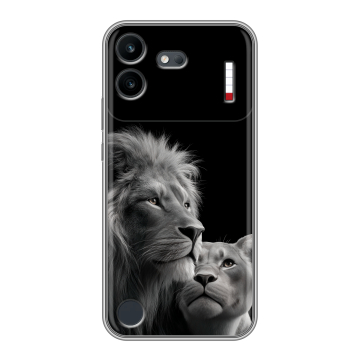 Силиконовый чехол на Nothing Phone (4b) с принтом Лев кошки Силиконовый чехол на Nothing Phone (4b) с принтом Лев кошки