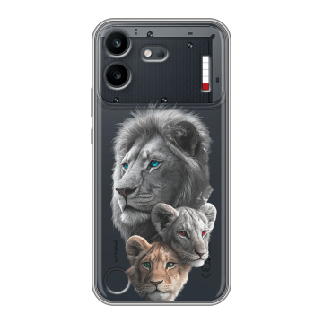 Силиконовый чехол на Nothing Phone (4b) с принтом Львы Силиконовый чехол на Nothing Phone (4b) с принтом Львы