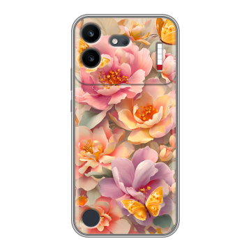Силиконовый чехол на Nothing Phone (4b) с принтом Цветы и бабочки Силиконовый чехол на Nothing Phone (4b) с принтом Цветы и бабочки