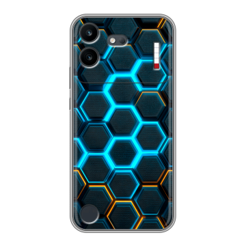 Силиконовый чехол на Nothing Phone (4b) с принтом Неоновые соты Силиконовый чехол на Nothing Phone (4b) с принтом Неоновые соты