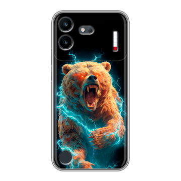 Силиконовый чехол на Nothing Phone (4b) с принтом Медведь Силиконовый чехол на Nothing Phone (4b) с принтом Медведь
