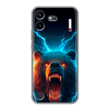 Силиконовый чехол на Nothing Phone (4b) с принтом Медведь Силиконовый чехол на Nothing Phone (4b) с принтом Медведь