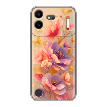 Силиконовый чехол на Nothing Phone (4b) с принтом Цветы и бабочки Силиконовый чехол на Nothing Phone (4b) с принтом Цветы и бабочки