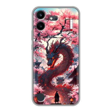 Силиконовый чехол на Nothing Phone (4b) с принтом Дракон Японский