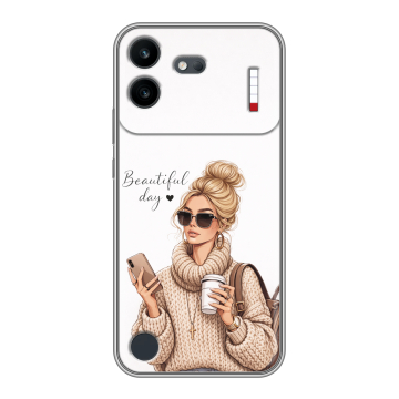 Силиконовый чехол на Nothing Phone (4b) с принтом женский