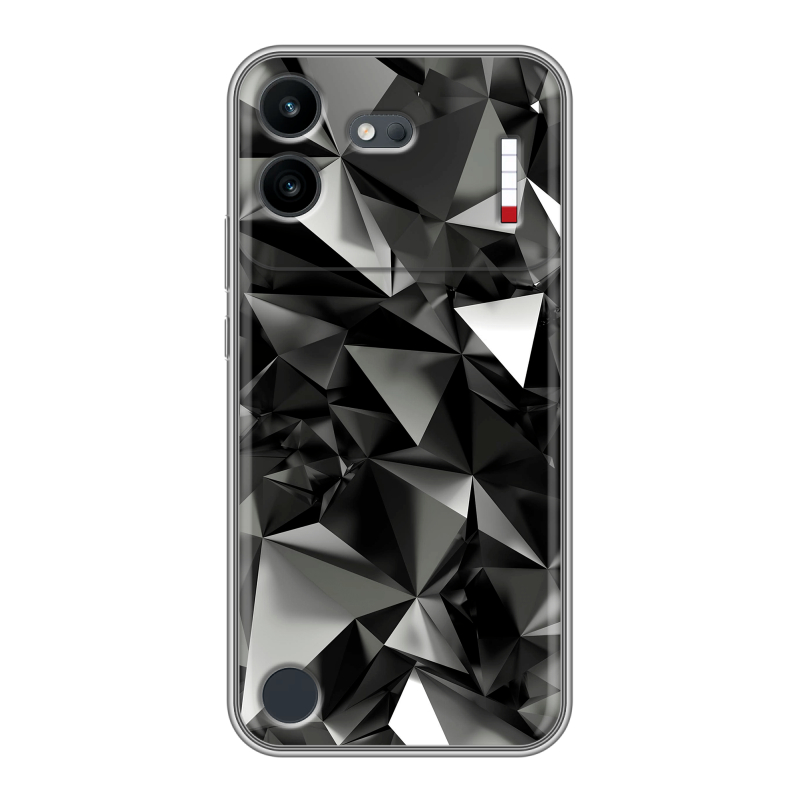 Силиконовый чехол на Nothing Phone (4b) с принтом Черные кристаллы Силиконовый чехол на Nothing Phone (4b) с принтом Черные кристаллы