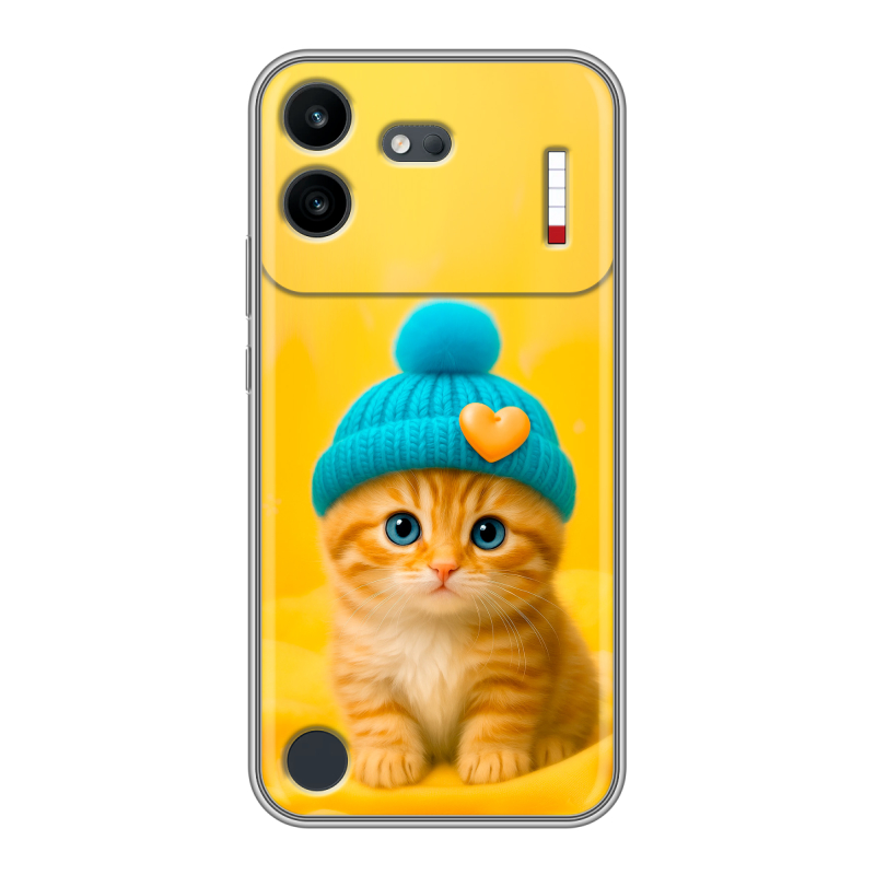 Силиконовый чехол на Nothing Phone (4b) с принтом Котенок в шапке Силиконовый чехол на Nothing Phone (4b) с принтом Котенок в шапке