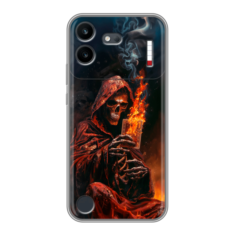 Силиконовый чехол на Nothing Phone (4b) с принтом Скелет и карты Силиконовый чехол на Nothing Phone (4b) с принтом Скелет и карты