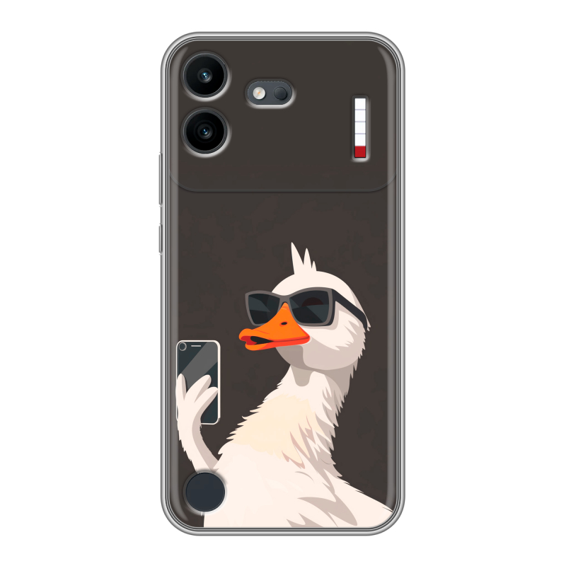 Силиконовый чехол на Nothing Phone (4b) с принтом утка в очках Силиконовый чехол на Nothing Phone (4b) с принтом утка в очках