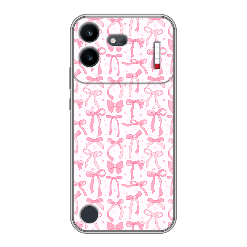 Силиконовый чехол на Nothing Phone (4b) с принтом Розовые бантики Силиконовый чехол на Nothing Phone (4b) с принтом Розовые бантики