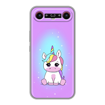 Силиконовый чехол на Tecno Camon Slim с принтом Единорог