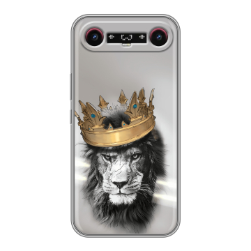 Силиконовый чехол на Tecno Camon Slim с принтом Лев с короной