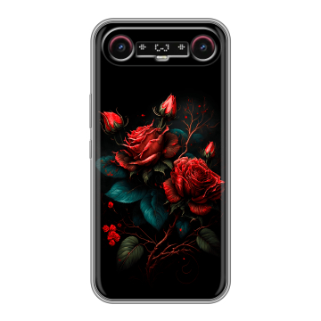 Силиконовый чехол на Tecno Camon Slim с принтом Розы красные