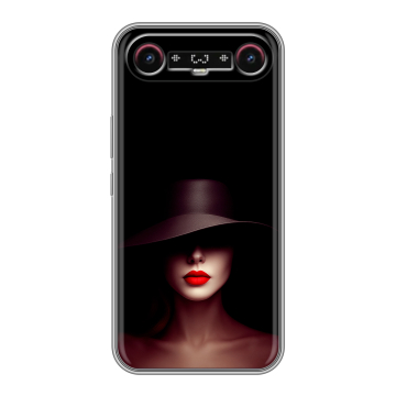 Силиконовый чехол на Tecno Camon Slim с принтом Девушка в шляпе