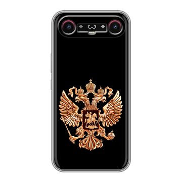Силиконовый чехол на Tecno Camon Slim с принтом Герб России золотой Силиконовый чехол на Tecno Camon Slim с принтом Герб России золотой