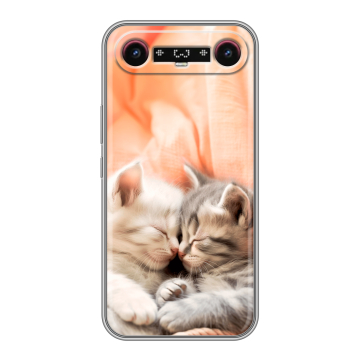Силиконовый чехол на Tecno Camon Slim с принтом Котята