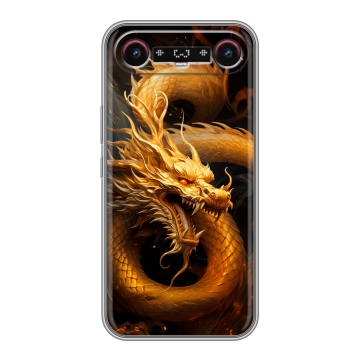 Силиконовый чехол на Tecno Camon Slim с принтом Золотой дракон Силиконовый чехол на Tecno Camon Slim с принтом Золотой дракон