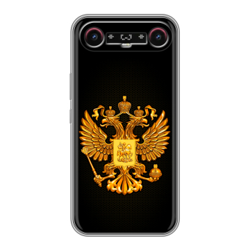 Силиконовый чехол на Tecno Camon Slim с принтом Герб России желтый