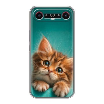 Силиконовый чехол на Tecno Camon Slim с принтом котенок