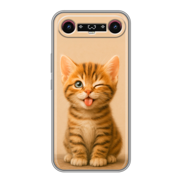 Силиконовый чехол на Tecno Camon Slim с принтом котенок