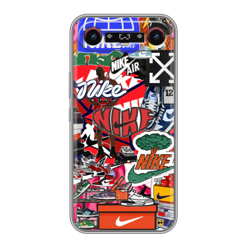 Силиконовый чехол на Tecno Camon Slim с принтом Найк Nike яркий