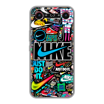 Силиконовый чехол на Tecno Camon Slim с принтом найк nike черный Силиконовый чехол на Tecno Camon Slim с принтом найк nike черный